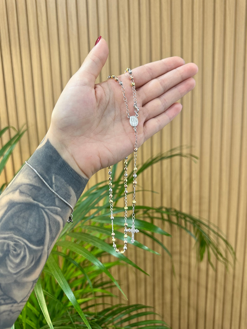 COLLANA ROSARIO MILLE LUCI 3 COLORI ARGENTO 925