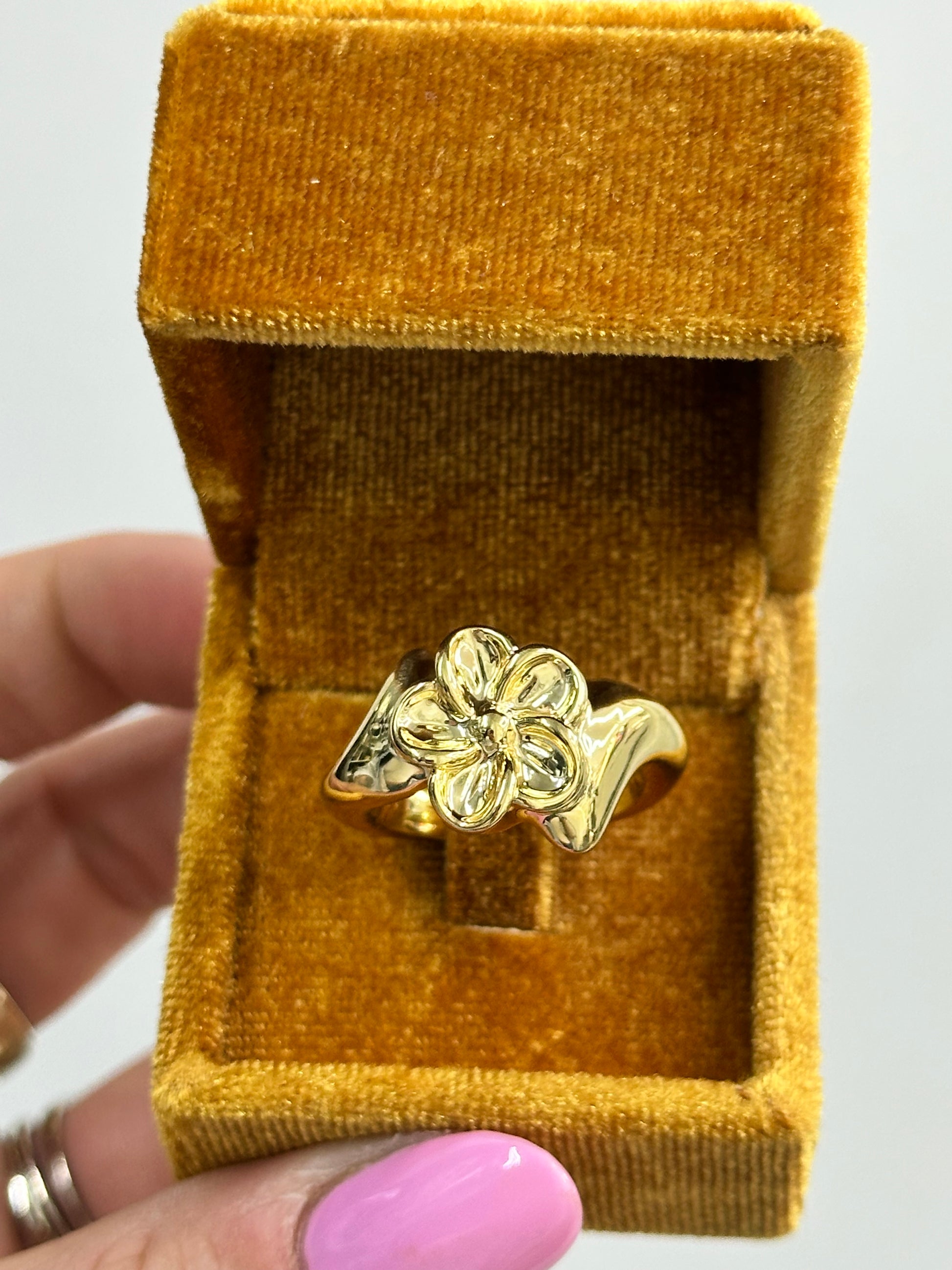 ANELLO FIORE ORO 18KT ELETTROFORMATO