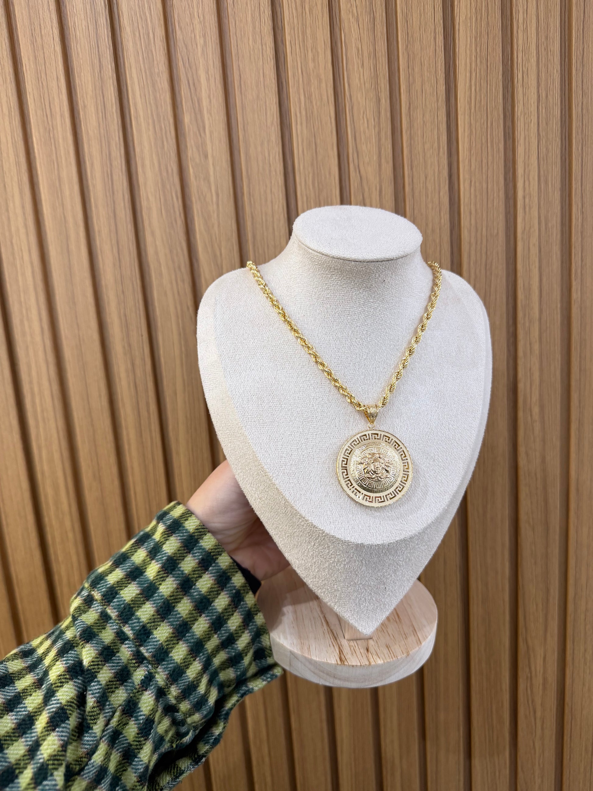 COLLANA ORO 18KT LASER CON CIONDOLO LION