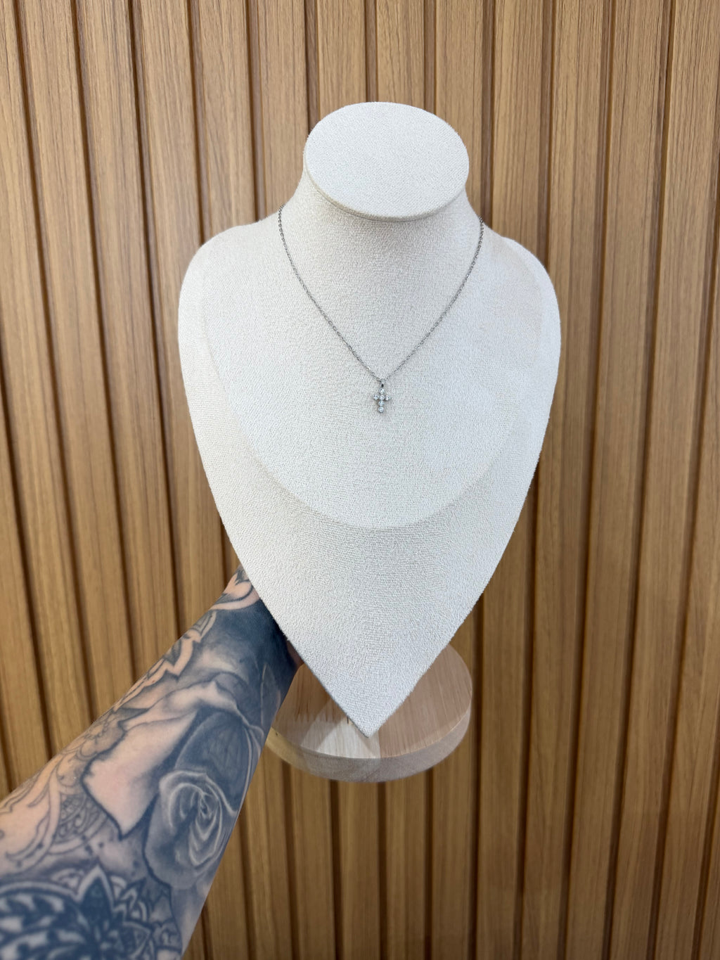 COLLANA MINI CROCE ARGENTO 925