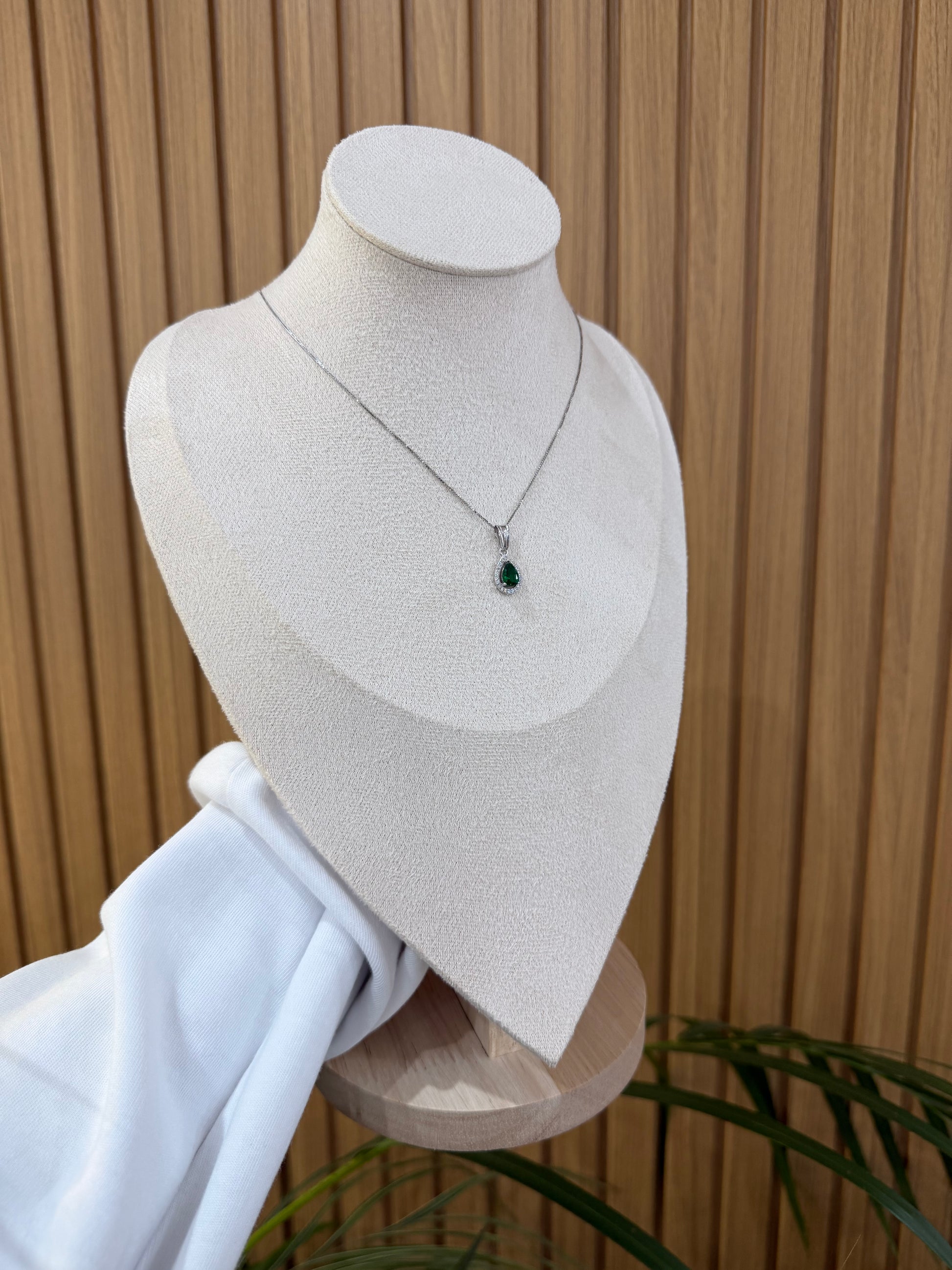 COLLANA DIANA ARGENTO 925 ZIRCONI VERDI