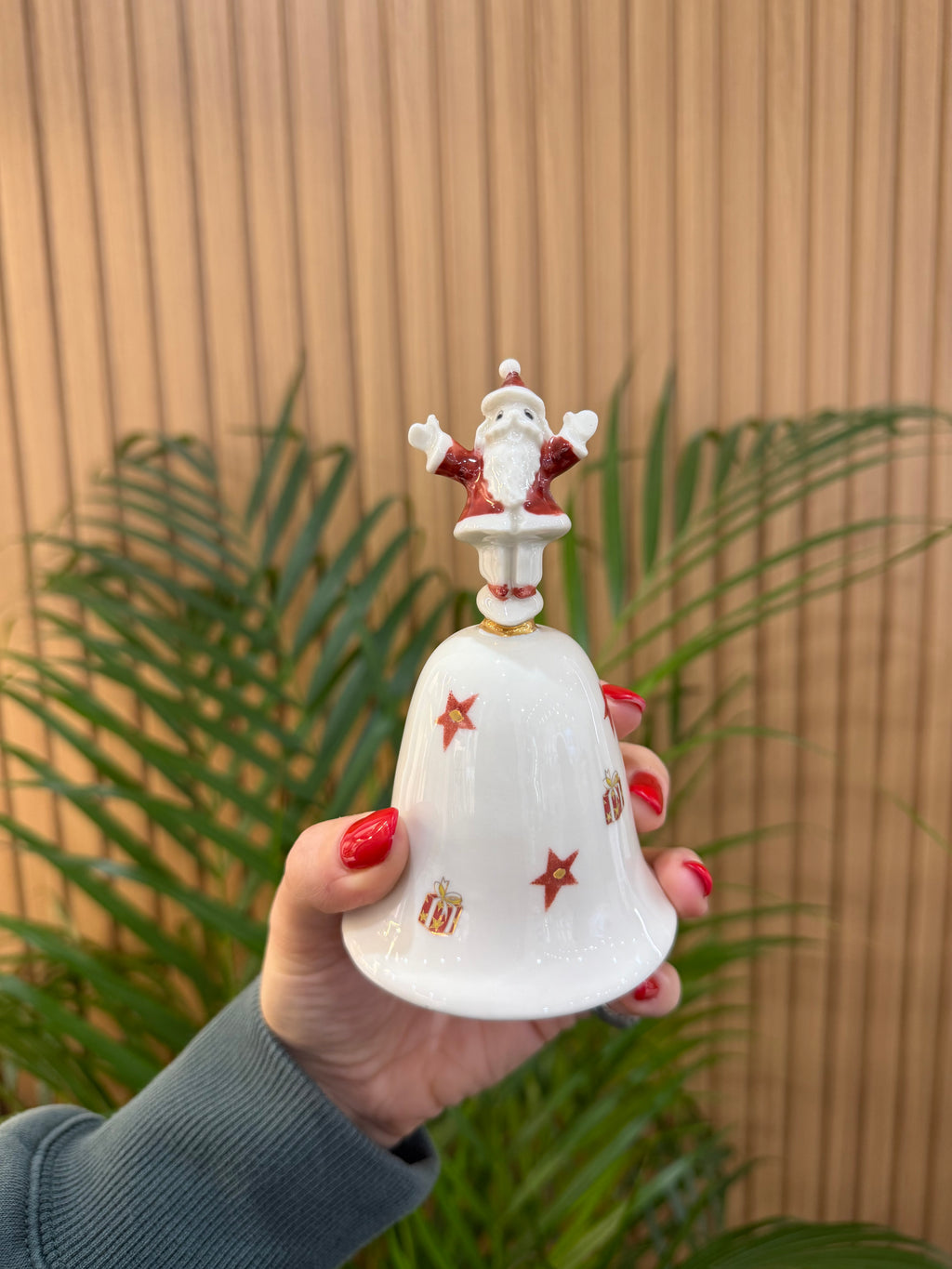 CAMPANA BABBO NATALE CERAMICA DI CAPODIMONTE