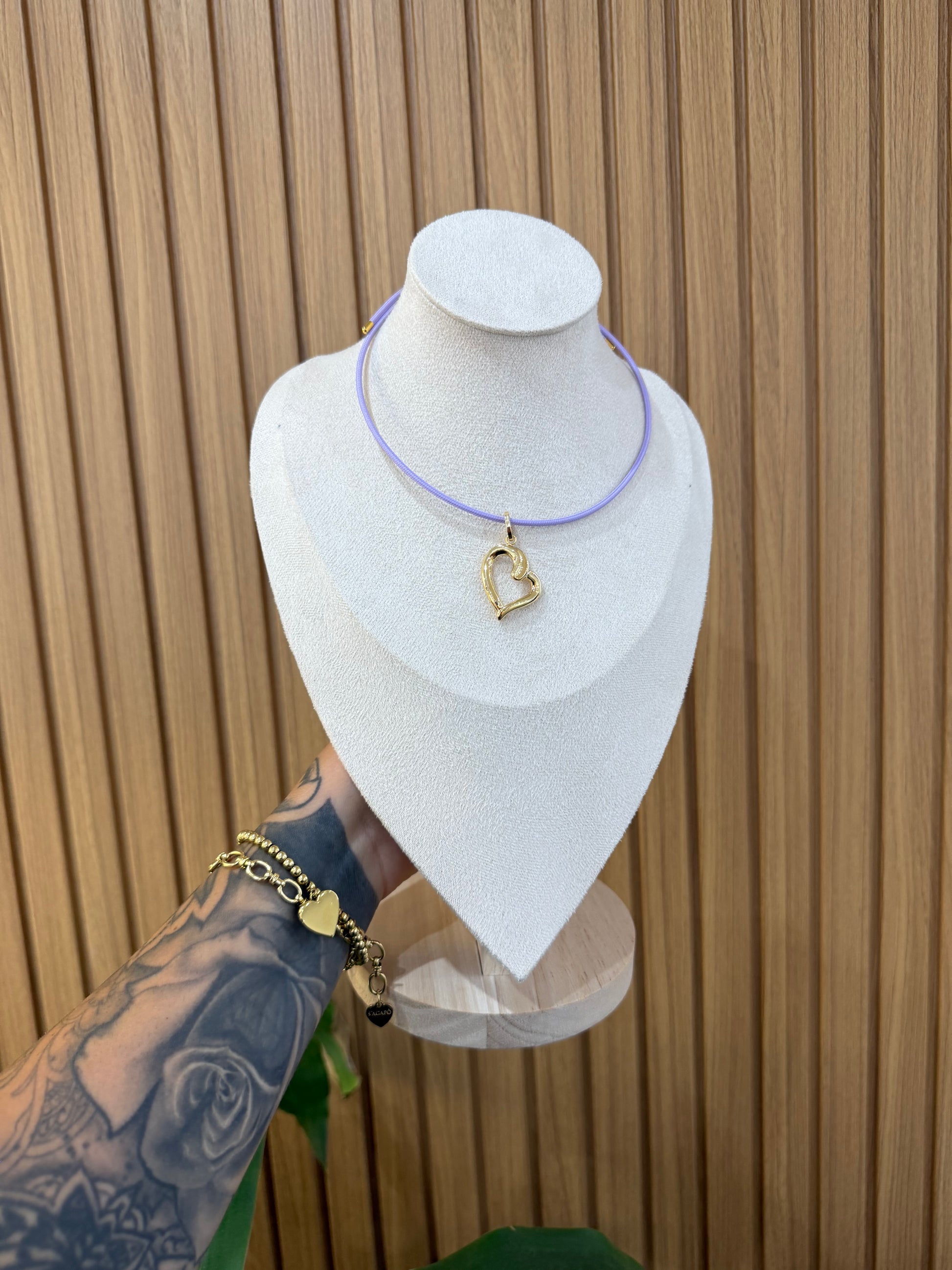 COLLANA CALAMITA CON CIONDOLO CUORE ORO 18KT