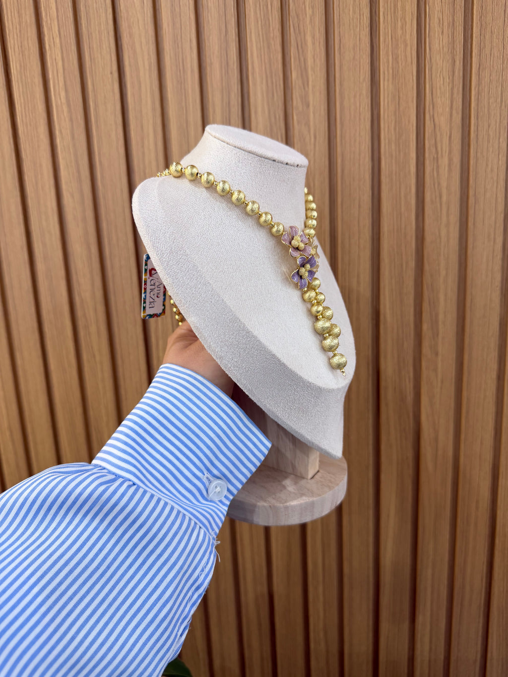 COLLANA AMO VENEZIA FIORI COLORATI CON SFERE