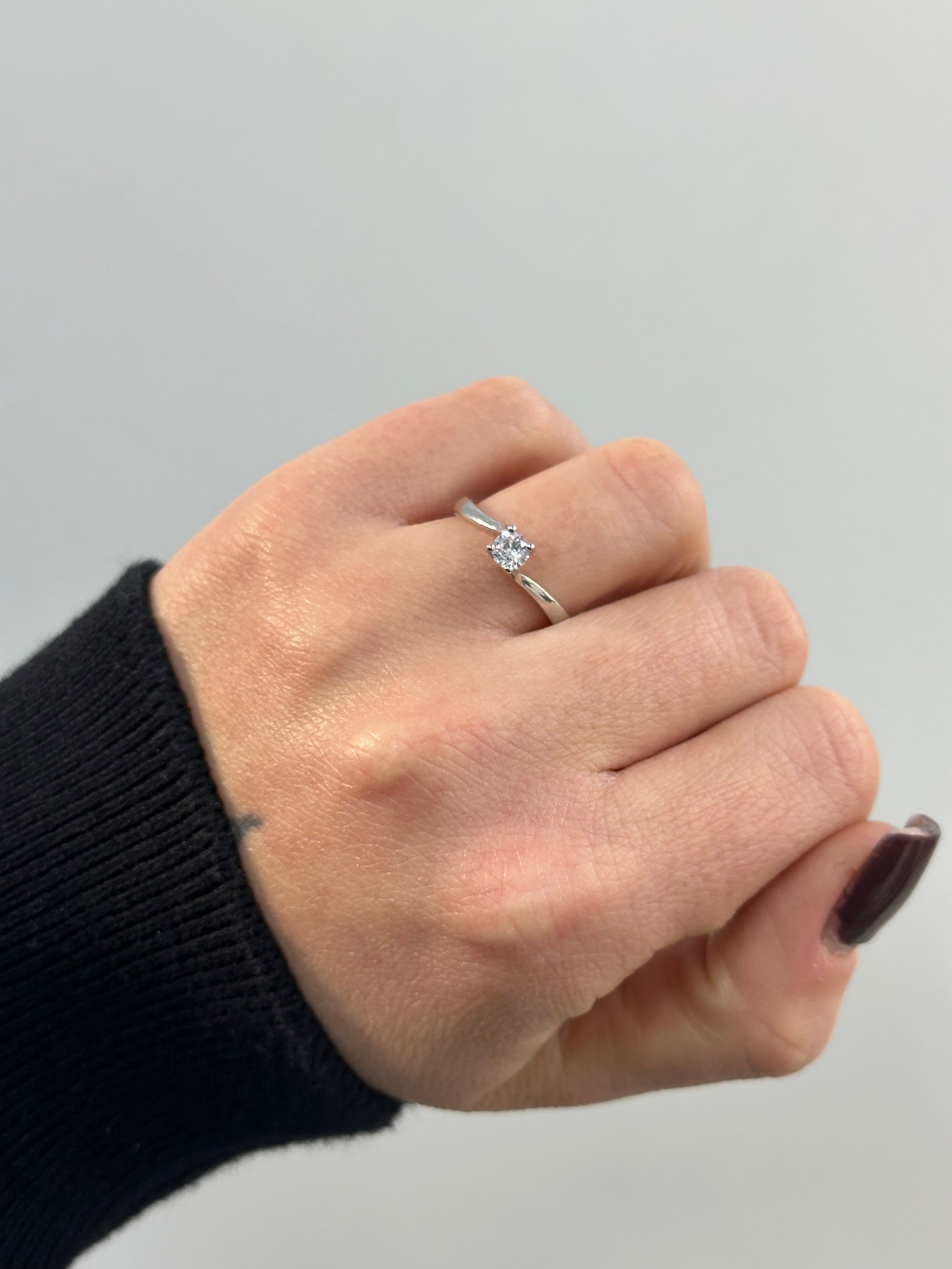 ANELLO SOLITARIO ARGENTO 925