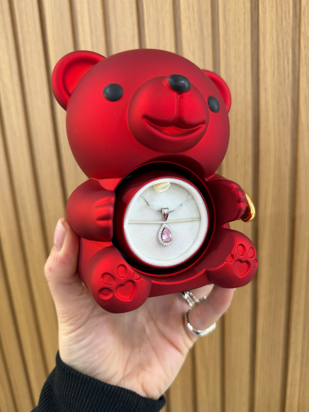 BOX MINI TEDDY CON COLLANA DIANA ARGENTO 925