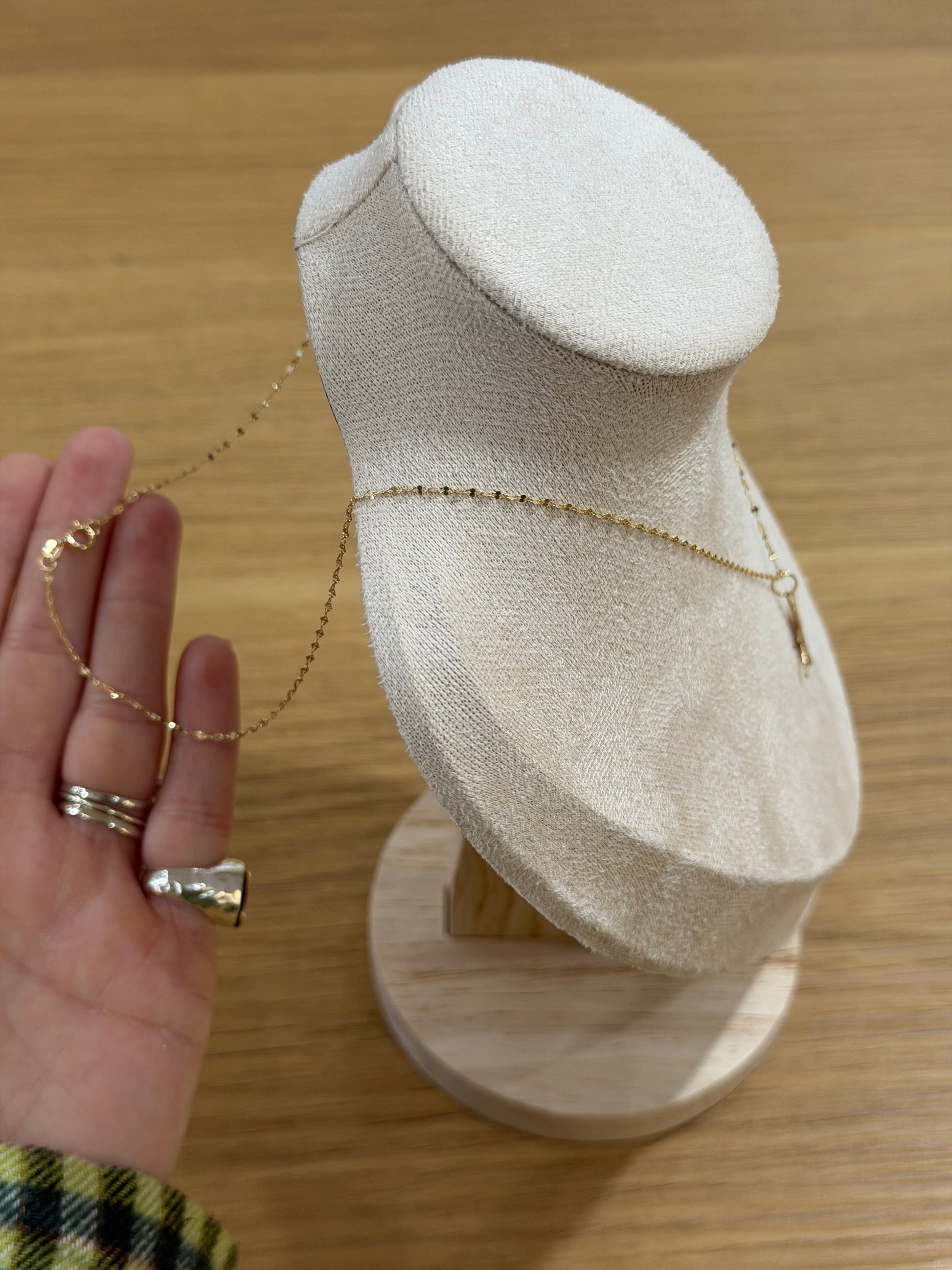 COLLANA ORO 18KT SPECCHIATA CON CIONDOLO ROSA DEI VENTI