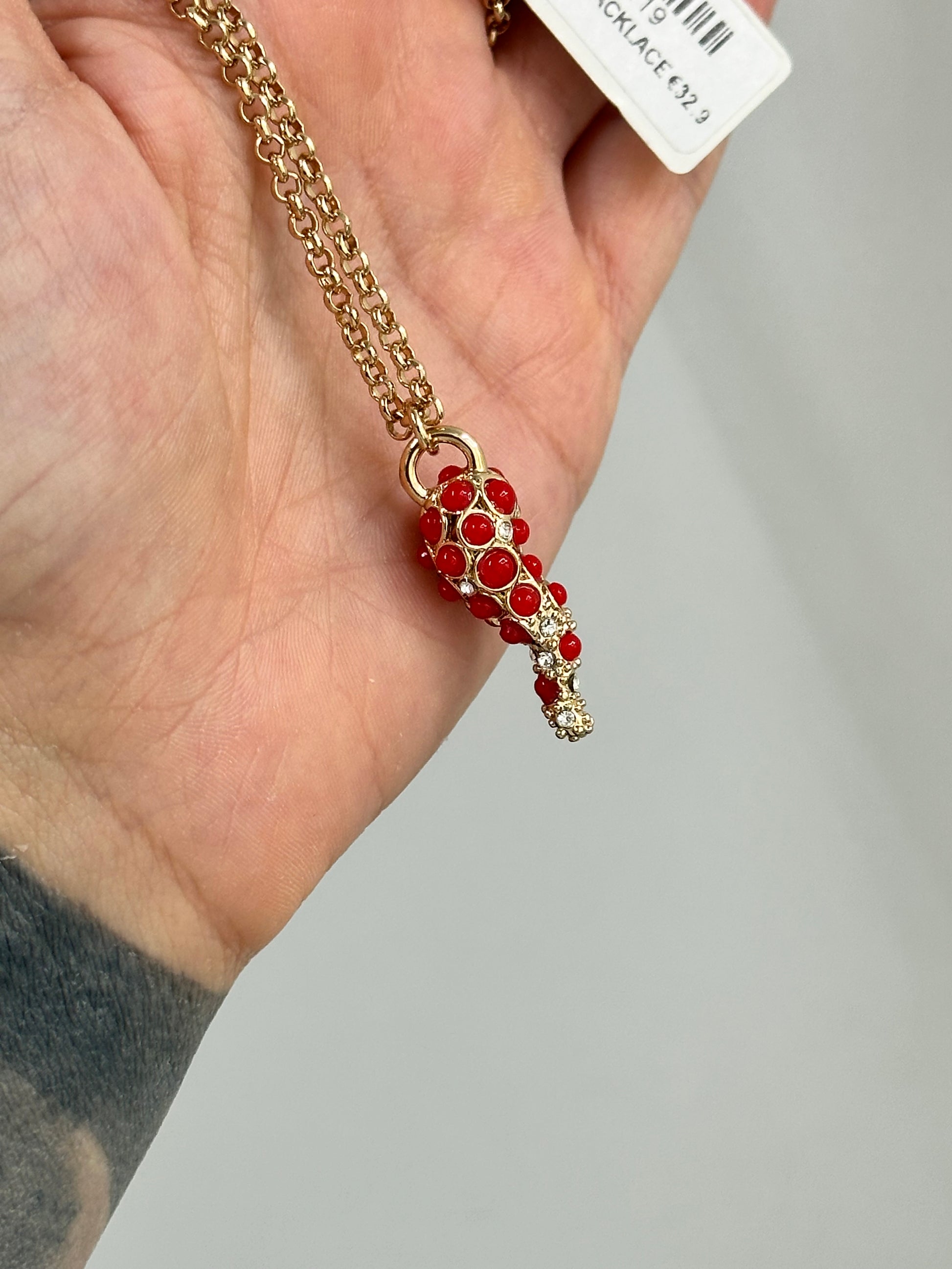 COLLANA AMO NAPOLI CORNO ZIRCONATO