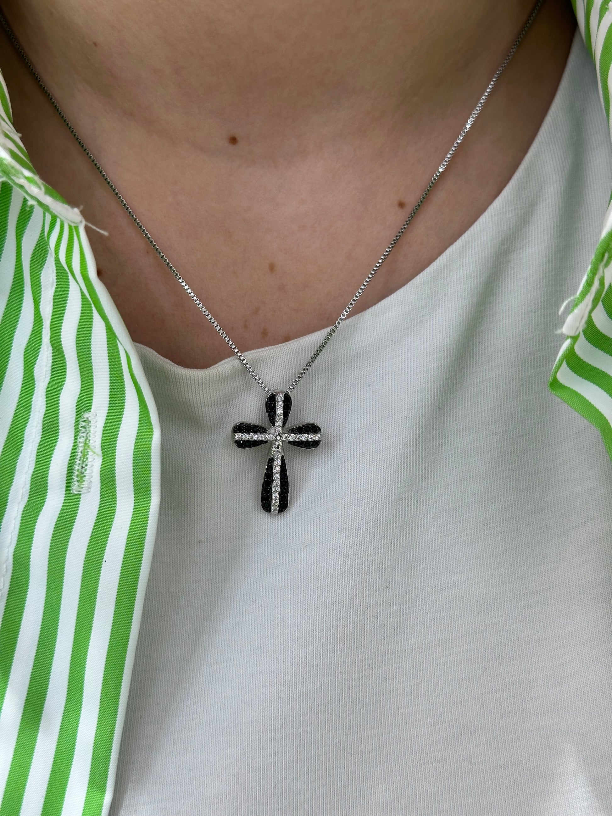 COLLANA CROCE ELEGANCE ARGENTO