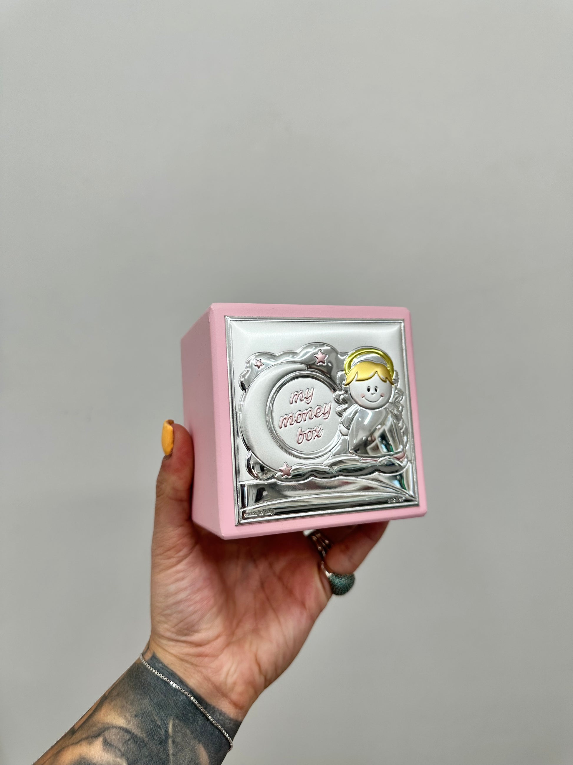 SALVADANAIO ROSA IN ARGENTO 925