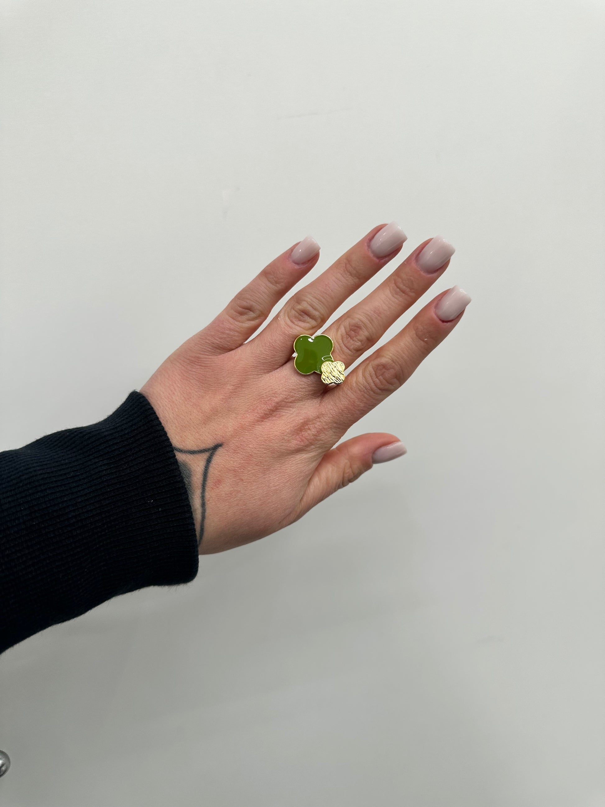 ANELLO DOPPIO QUADRIFOGLIO