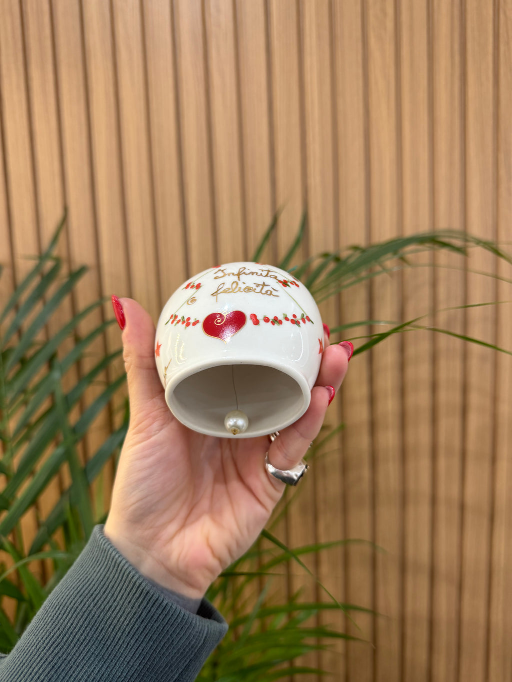 CAMPANELLA INFINITA FELICITÀ CERAMICA DI CAPODIMONTE