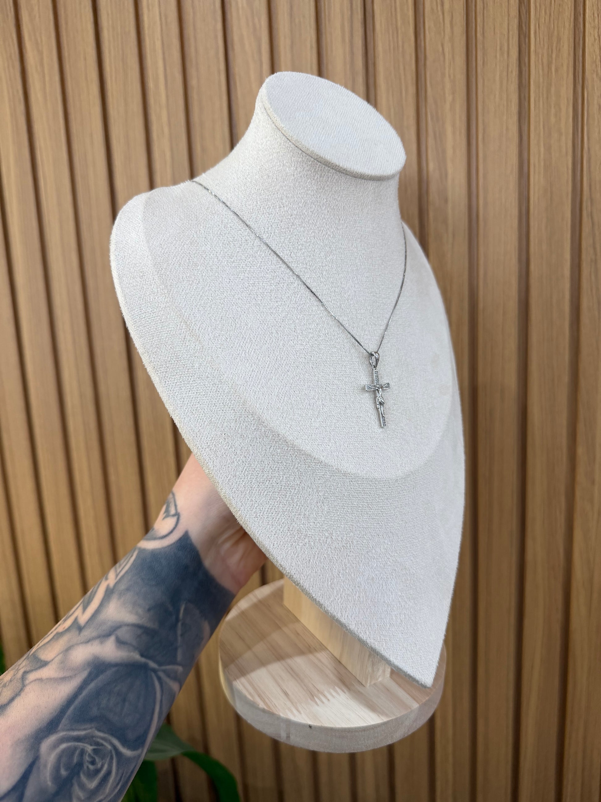COLLANA CROCE BASIC ZIRCONATA ARGENTO 925