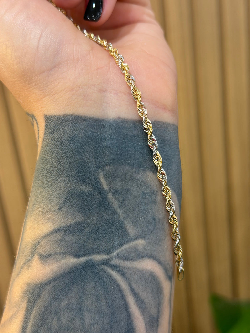 BRACCIALE ORO 18KT LASER BICOLORE