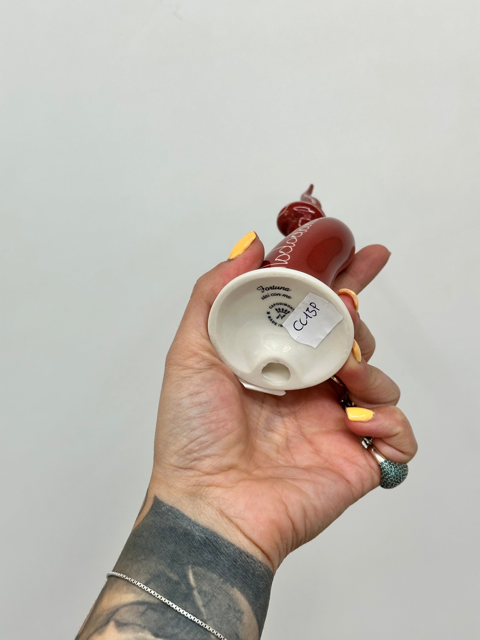 CORNO NODO D'AMORE CERAMICA DI CAPODIMONTE