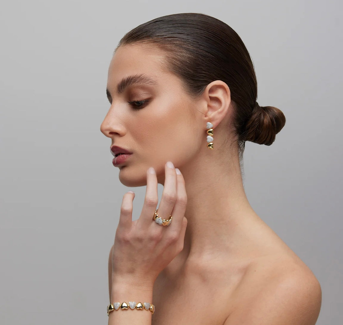 ANELLO CUORI IN ARGENTO DORATO SOGNI