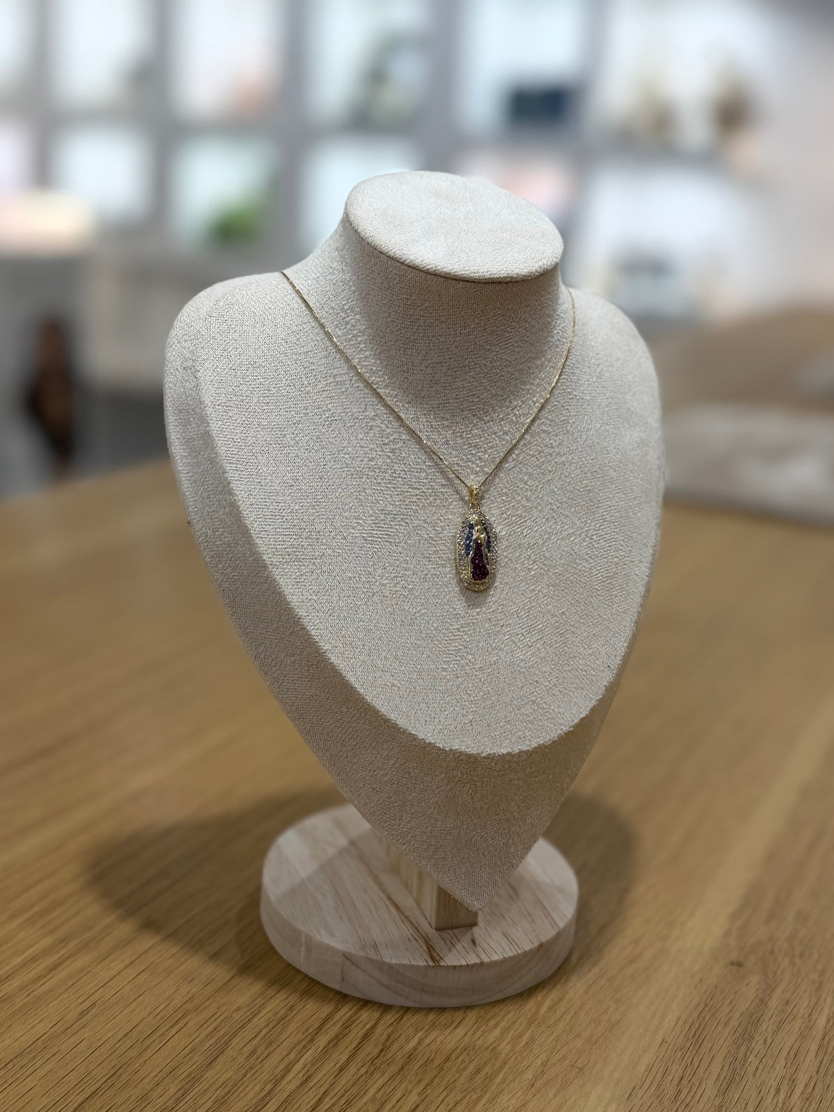 COLLANA MADONNA DI GUADALUPE ARGENTO 925 CON DORATURA