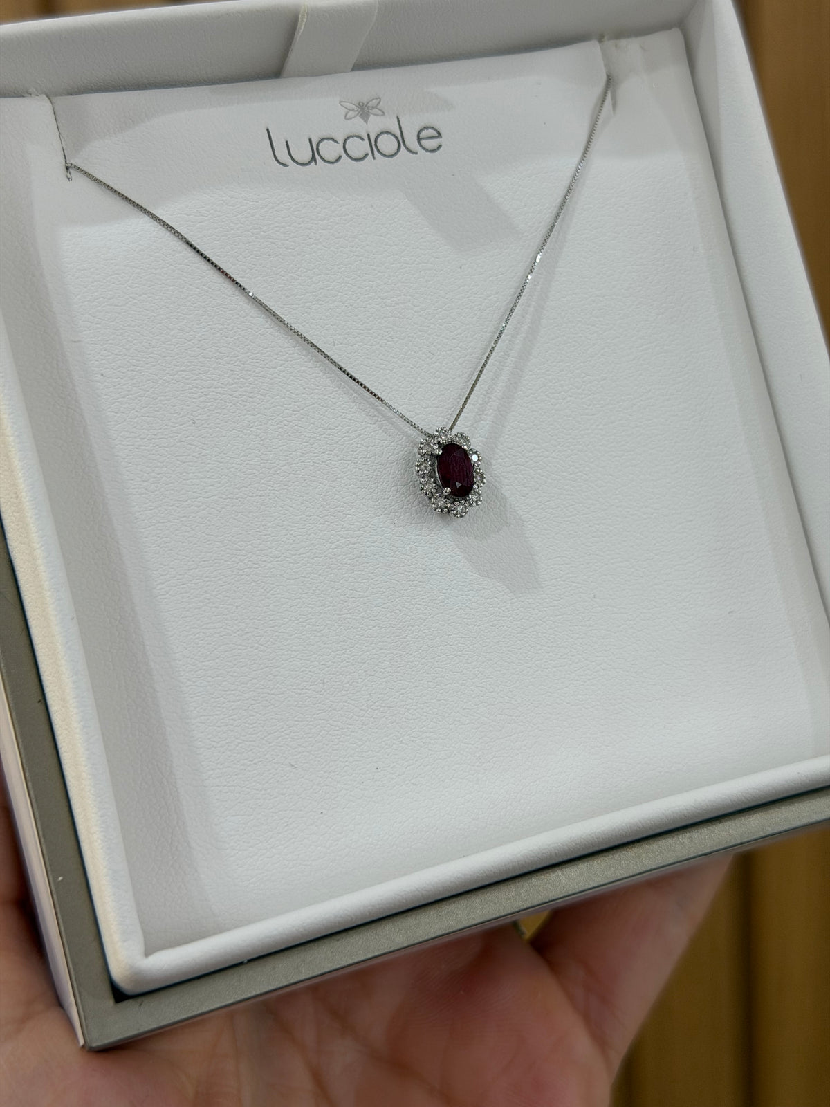 COLLANA KATE ORO 18KT CON DIAMANTI E RUBINO