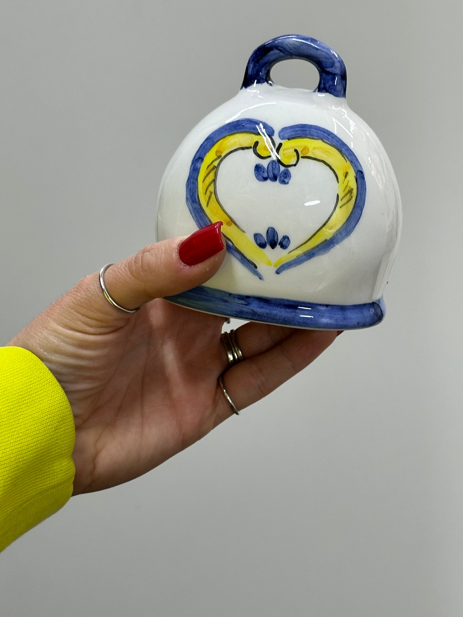 CAMPANELLA DI CERAMICA DI CAPODIMONTE CON DECORI