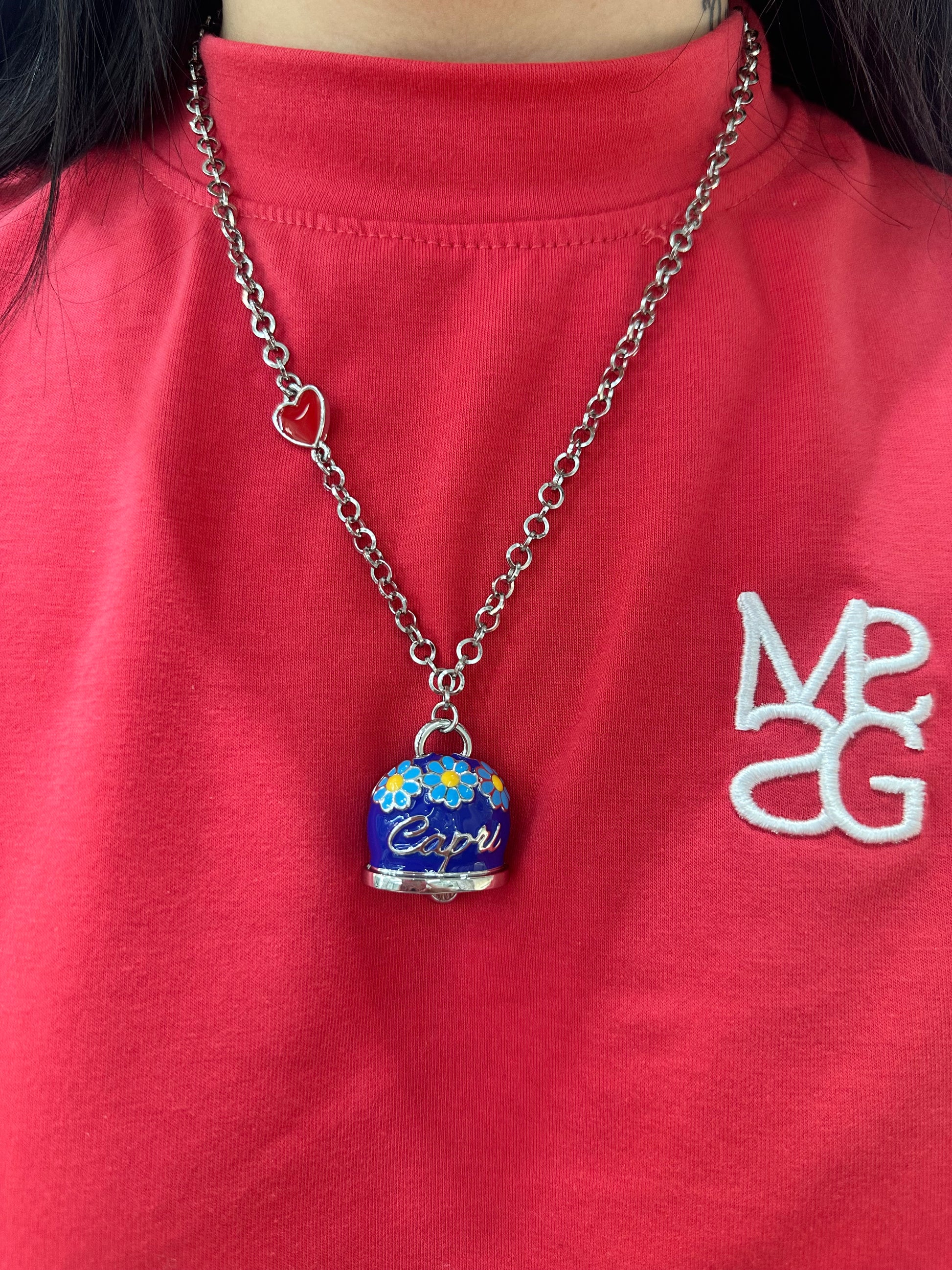 COLLANA AMO CAPRI CAMPANA BLU GRANDE