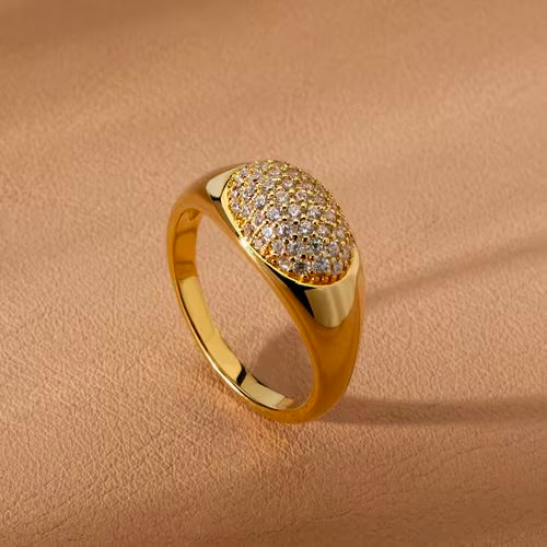 ANELLO MORELLATO PAVÈ IN ARGENTO 925