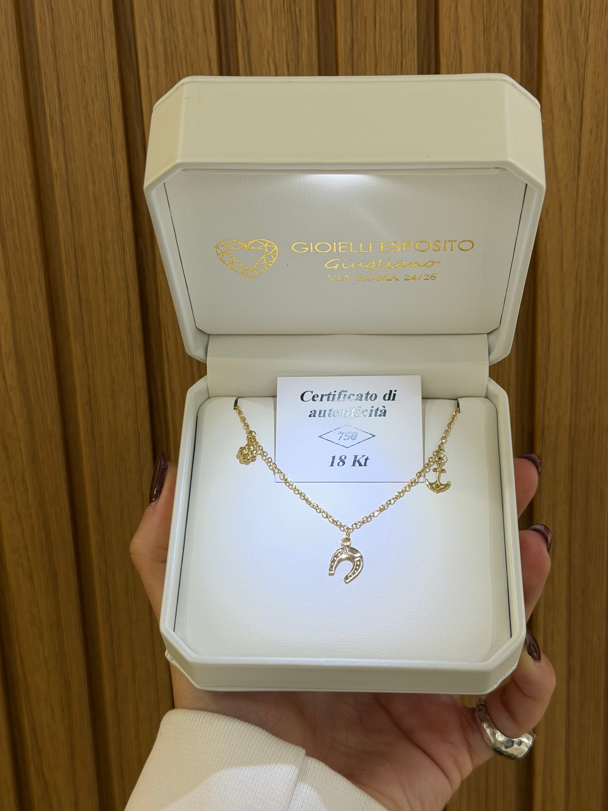 COLLANA BUENA SUERTE ORO 18KT
