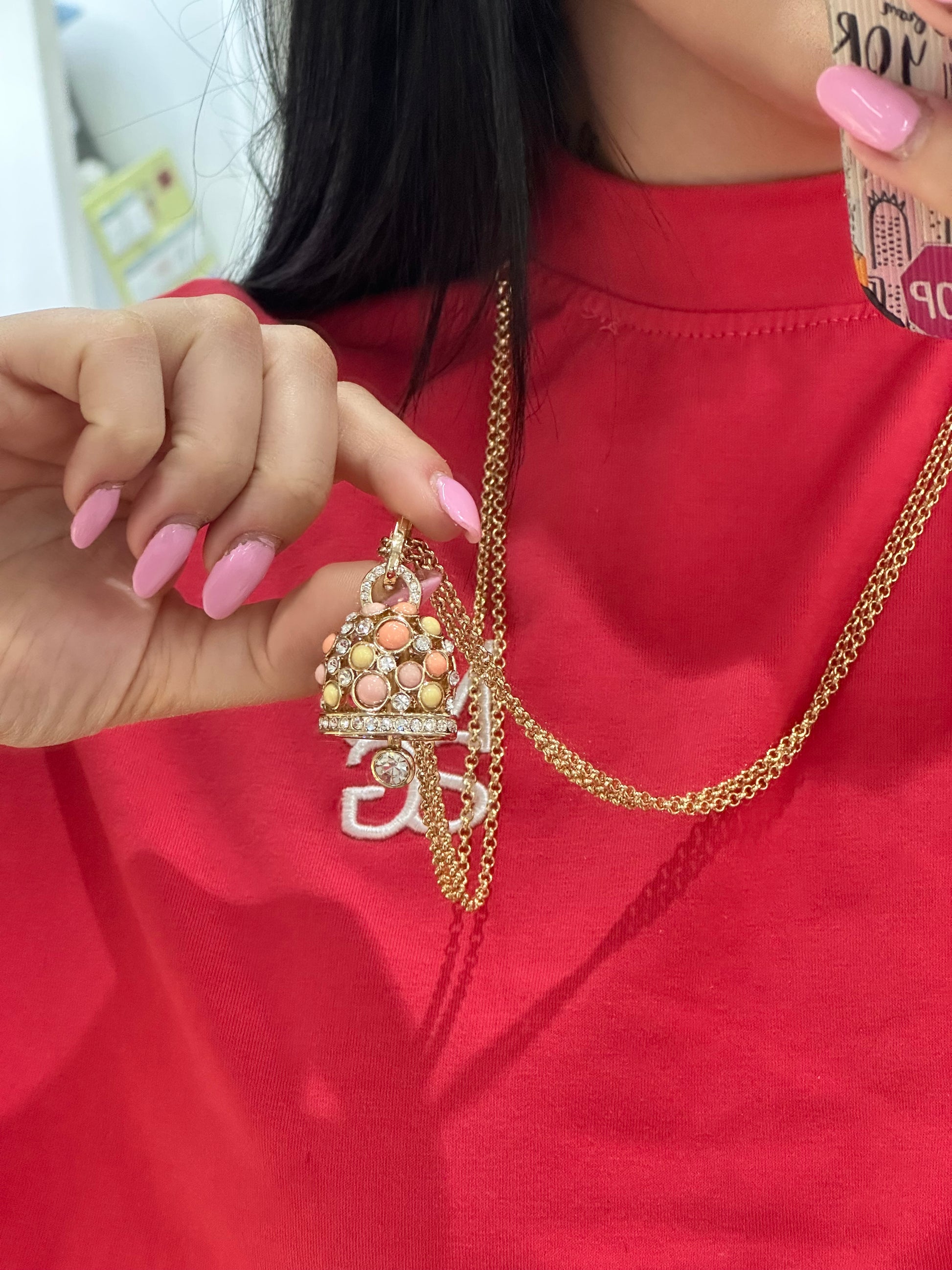 COLLANA AMO CAPRI CAMPANA CON PERLE