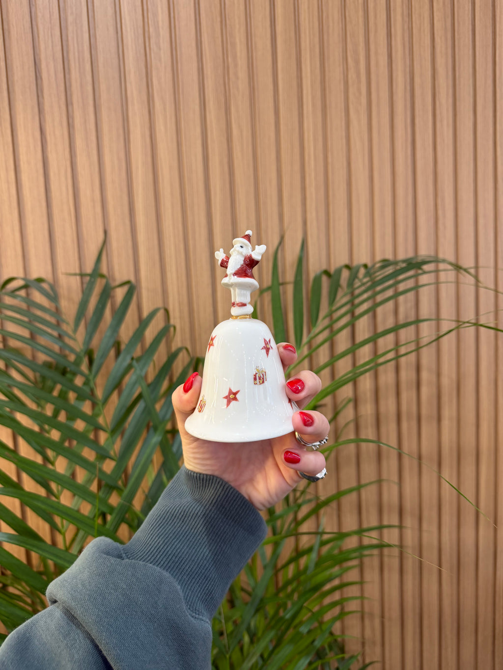 CAMPANA BABBO NATALE CERAMICA DI CAPODIMONTE