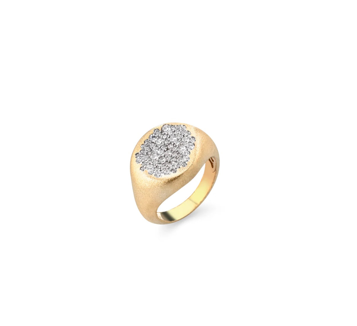 ANELLO SIGILLO ARGENTO DORATO SATINATO SOGNI