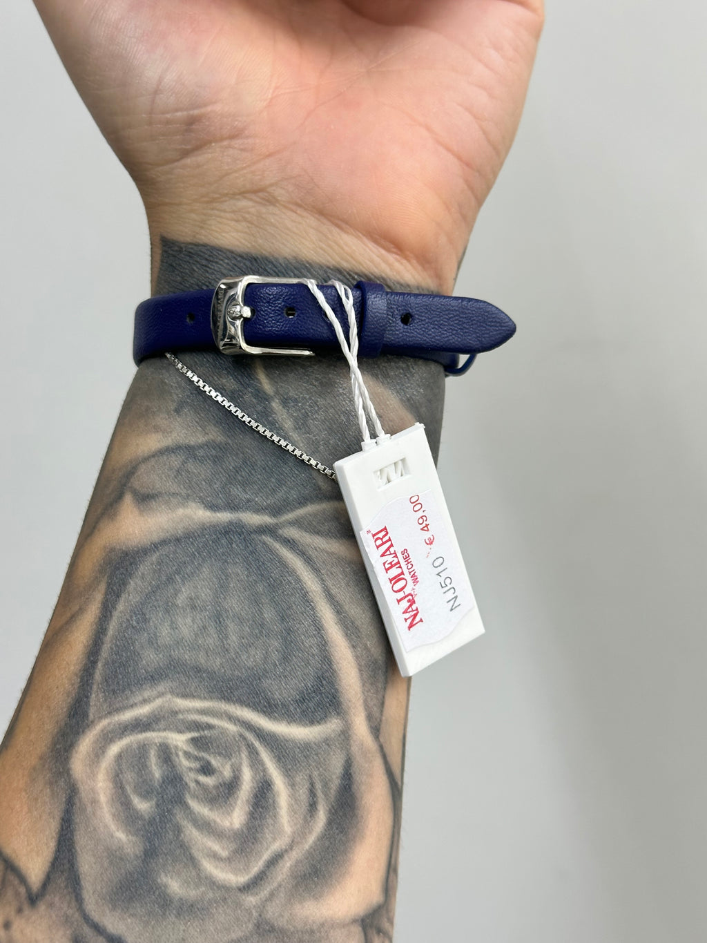 OROLOGIO NAJ-OLEARI CON CINTURINO IN PELLE BLU