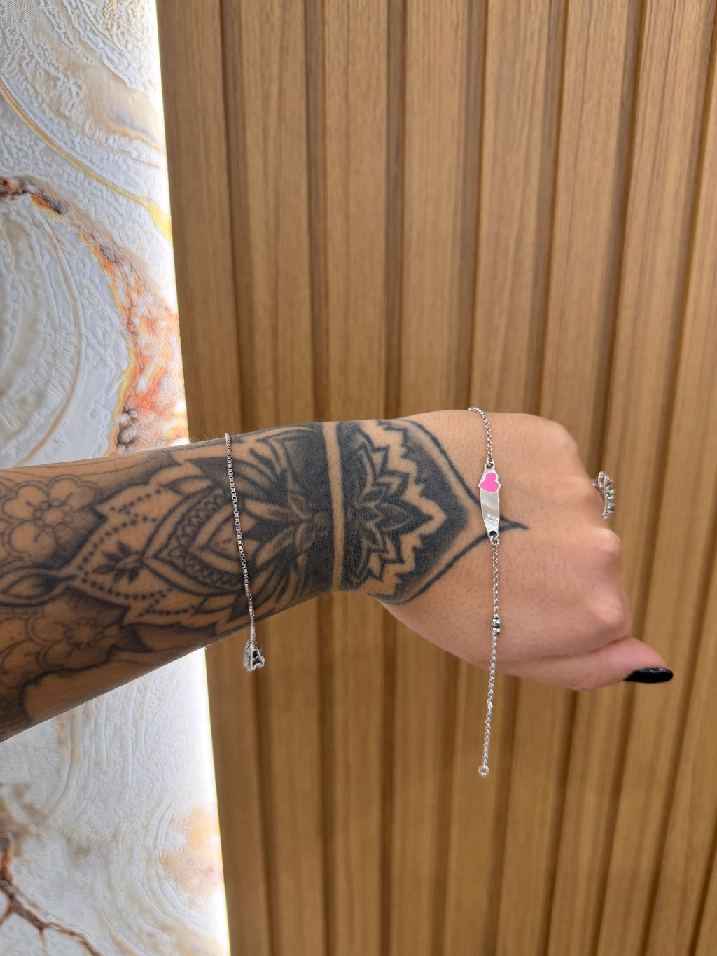 BRACCIALE BATTESIMALE CON CUORE IN ARGENTO 925