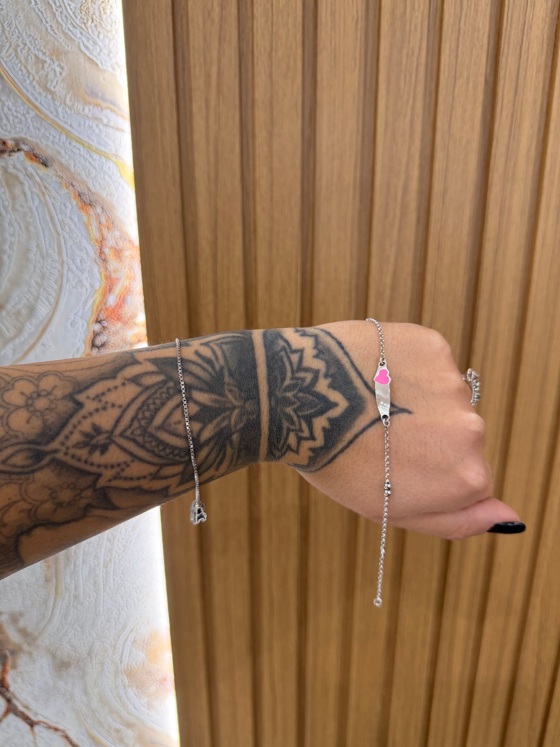 BRACCIALE BATTESIMALE CON CUORE IN ARGENTO 925