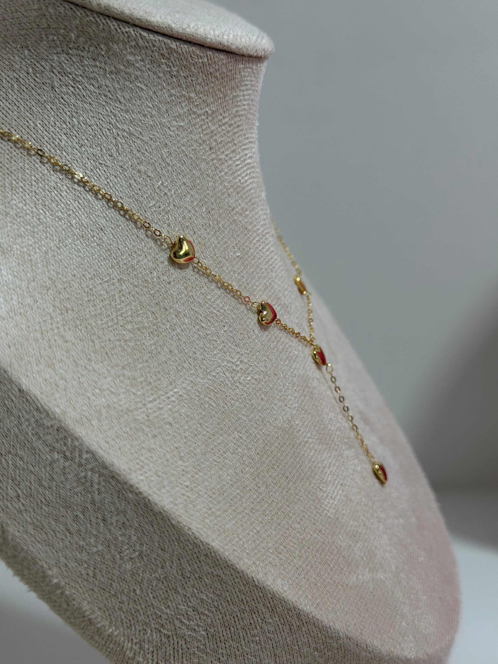 COLLANA ORO 18KT CUORI PENDENTI