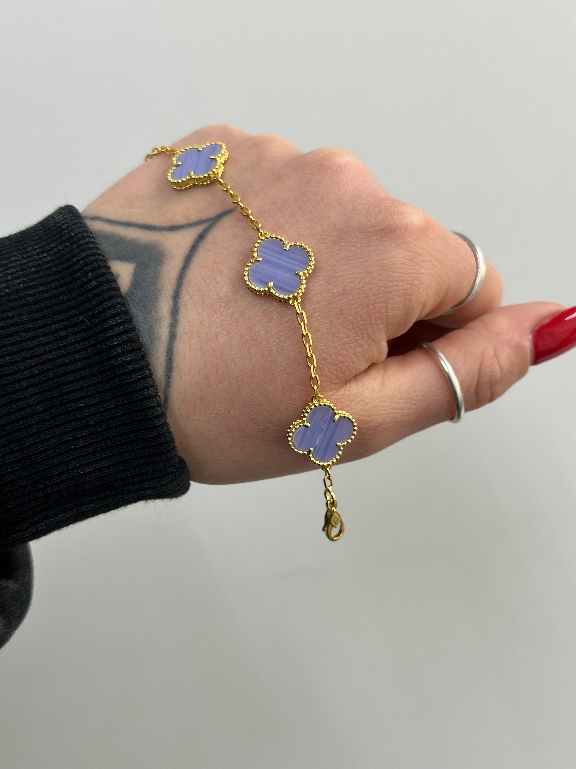 BRACCIALE QUADRIFOGLIO VIOLA