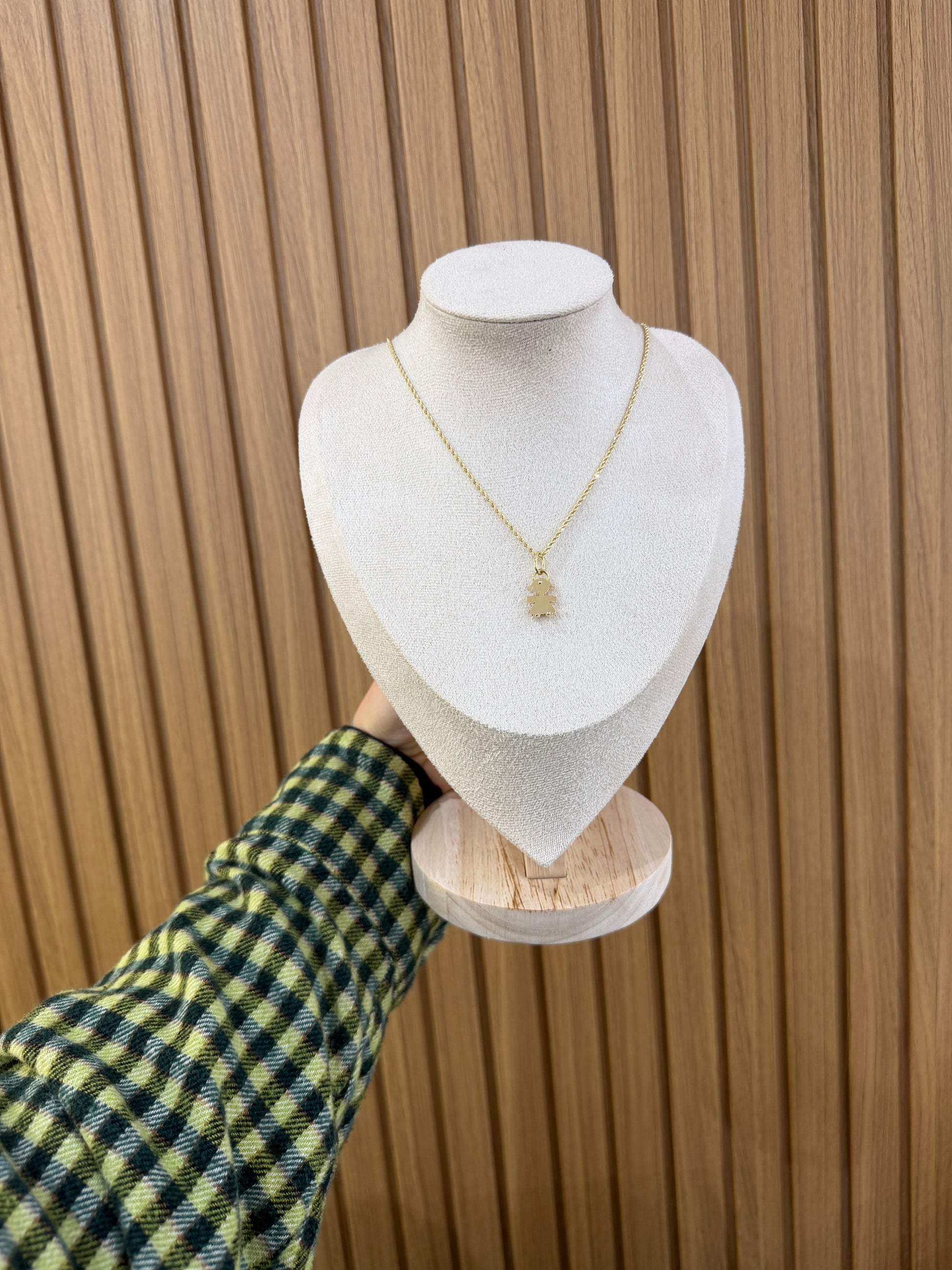 COLLANA ORO 18KT LASER CON BIMBA