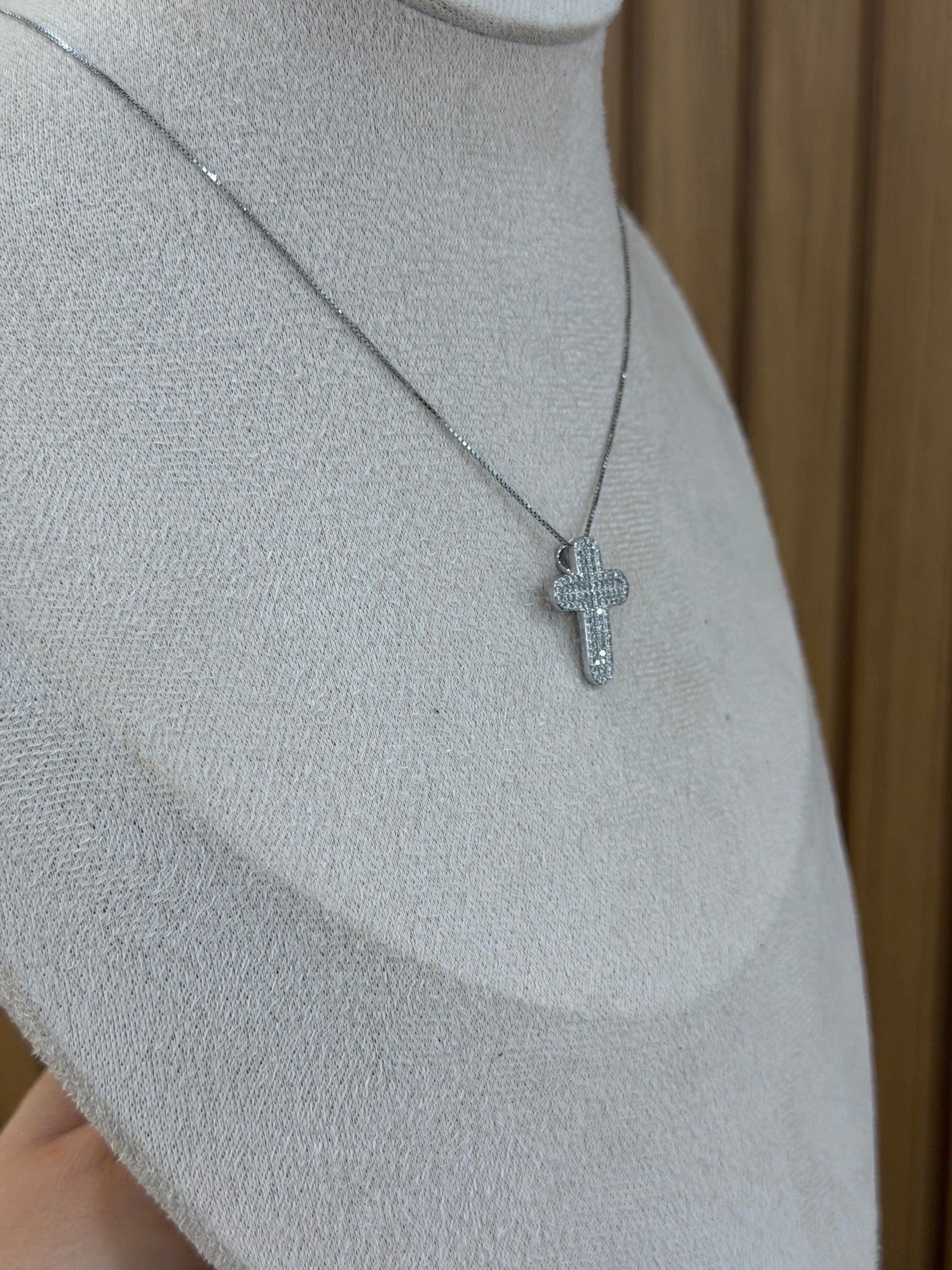 COLLANA ARGENTO 925 CROCE CHIC