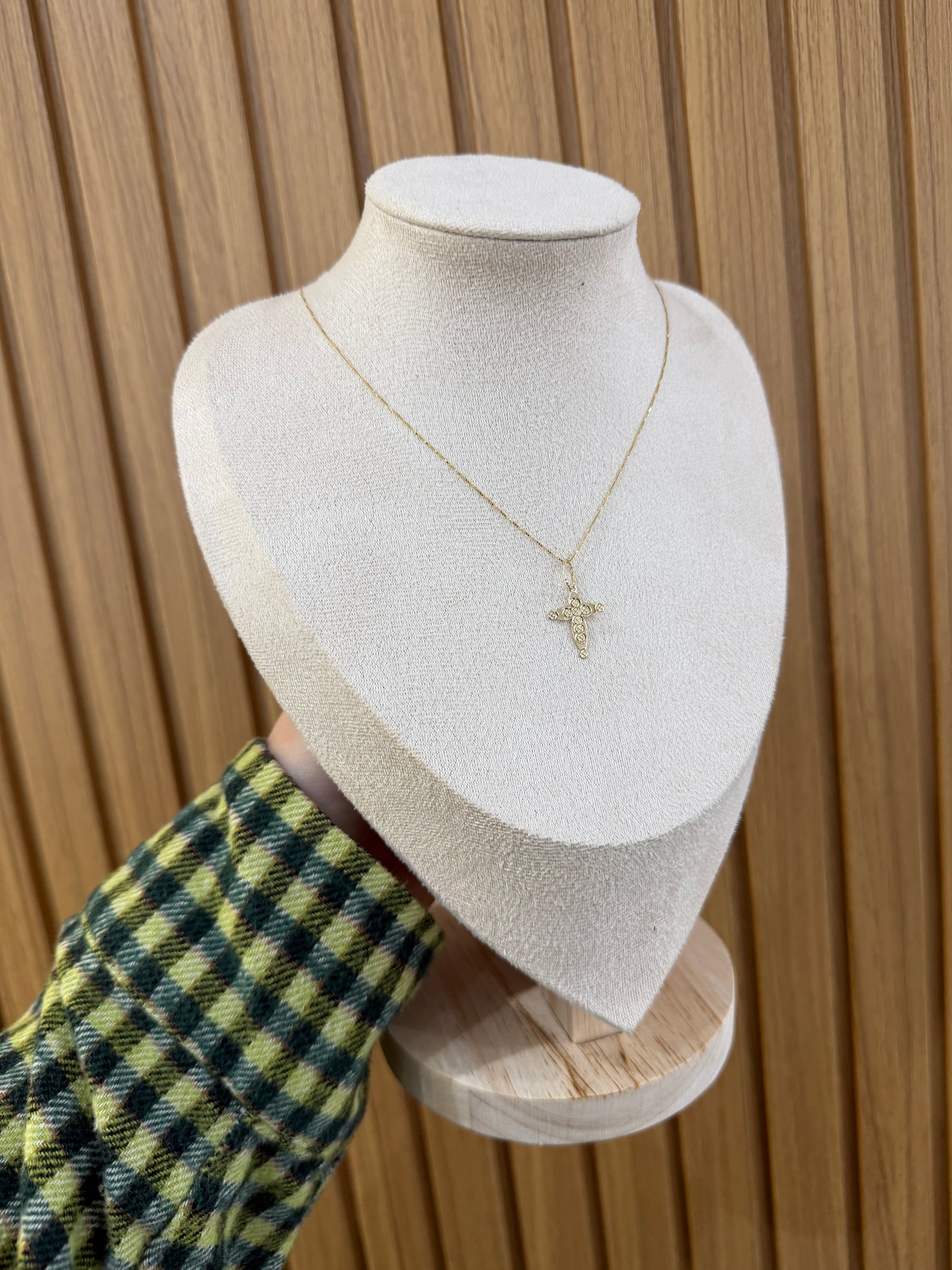 COLLANA ORO 18KT VENEZIANA CON CIONDOLO CROCE