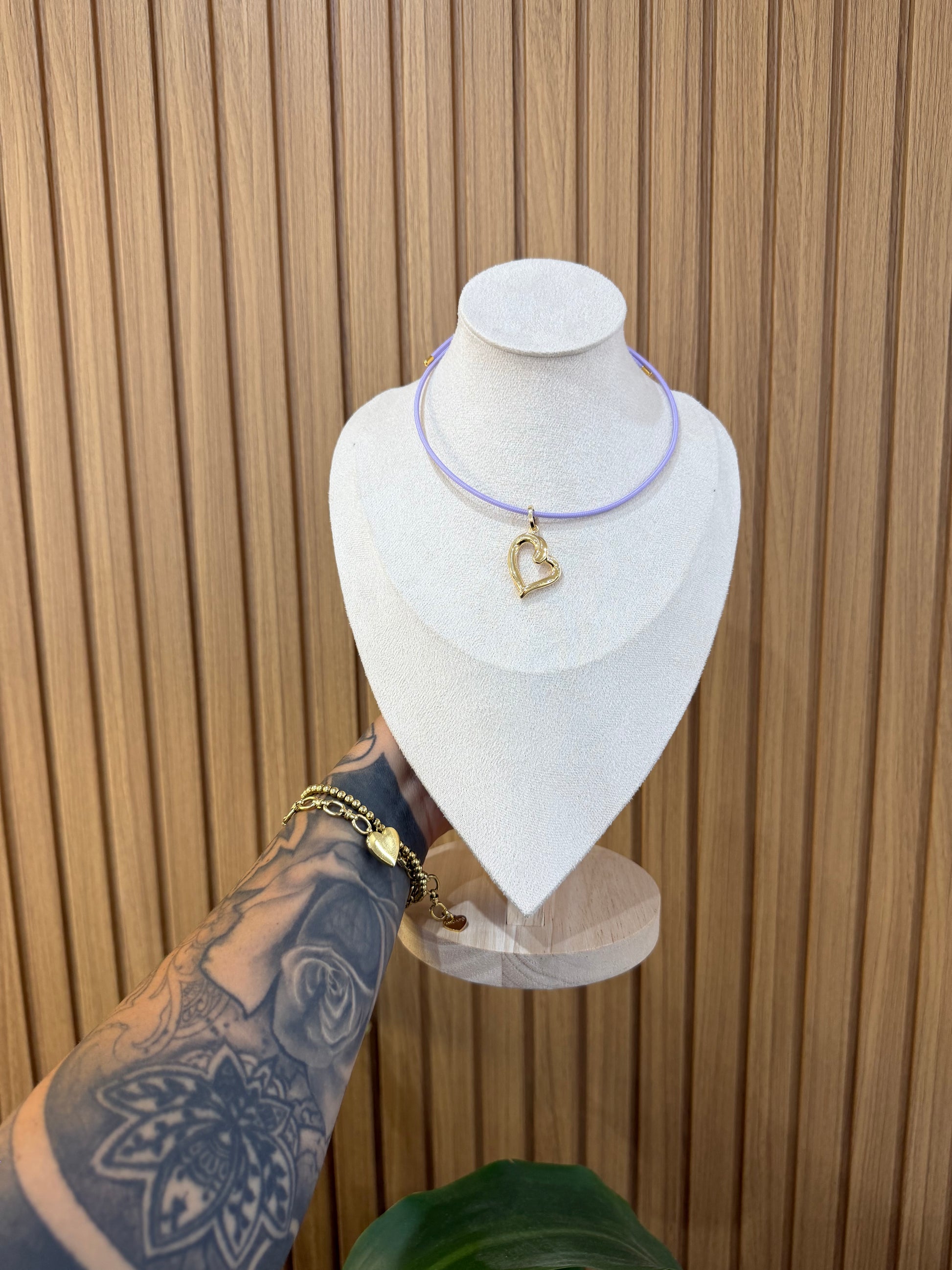 COLLANA CALAMITA CON CIONDOLO CUORE ORO 18KT