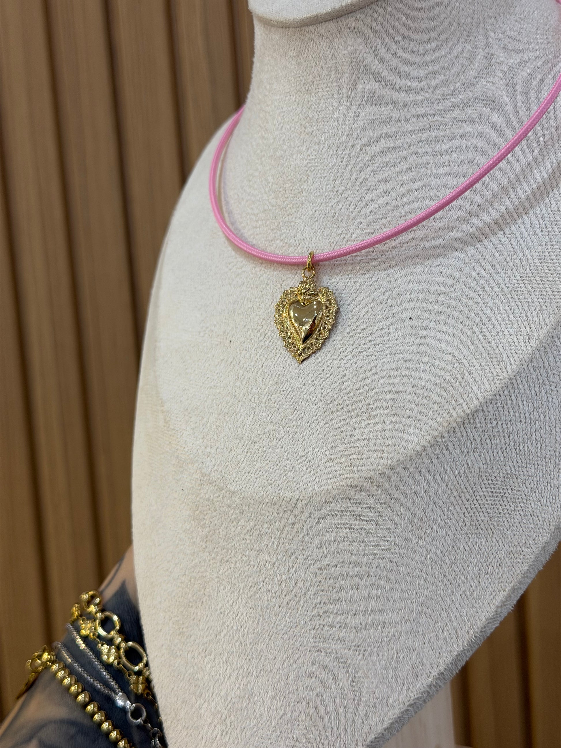 LACCIO COLORS CON CIONDOLO CUORE SACRO ARGENTO 925