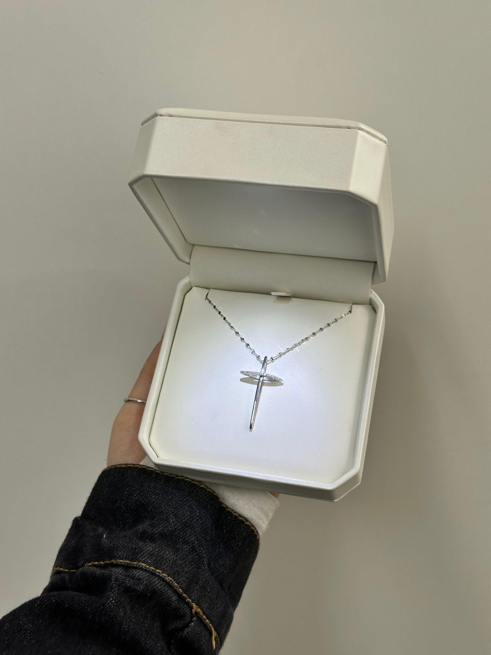 COLLANA CROCE ORO 18KT CON DIAMANTI
