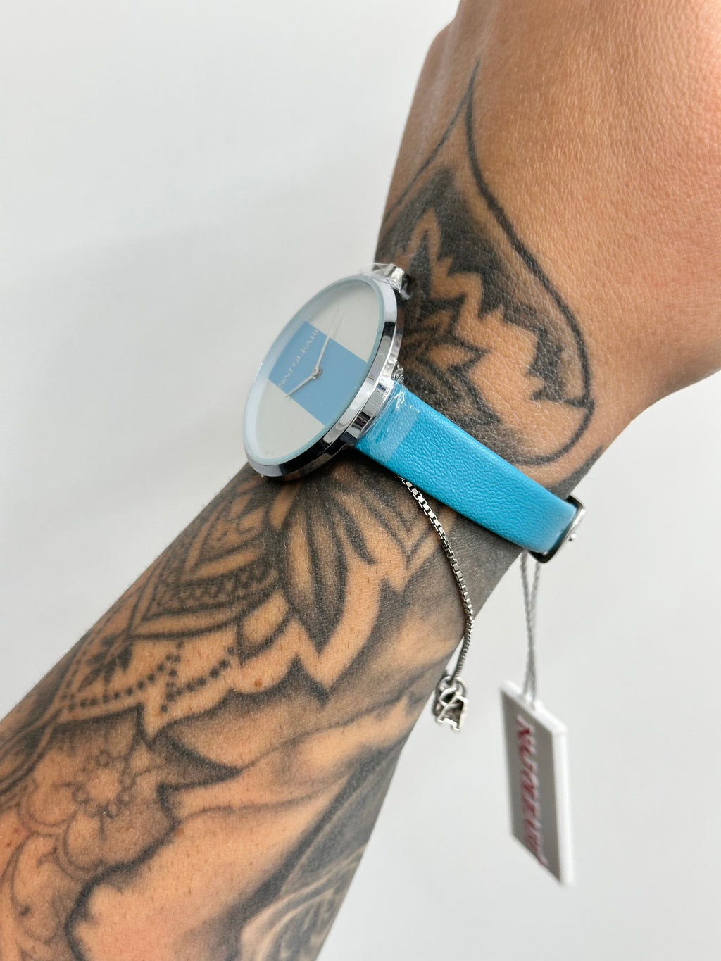 OROLOGIO NAJ-OLEARI CINTURINO IN PELLE CELESTE