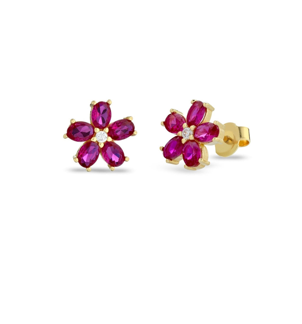ORECCHINI FIORE MAGENTA LAURA P