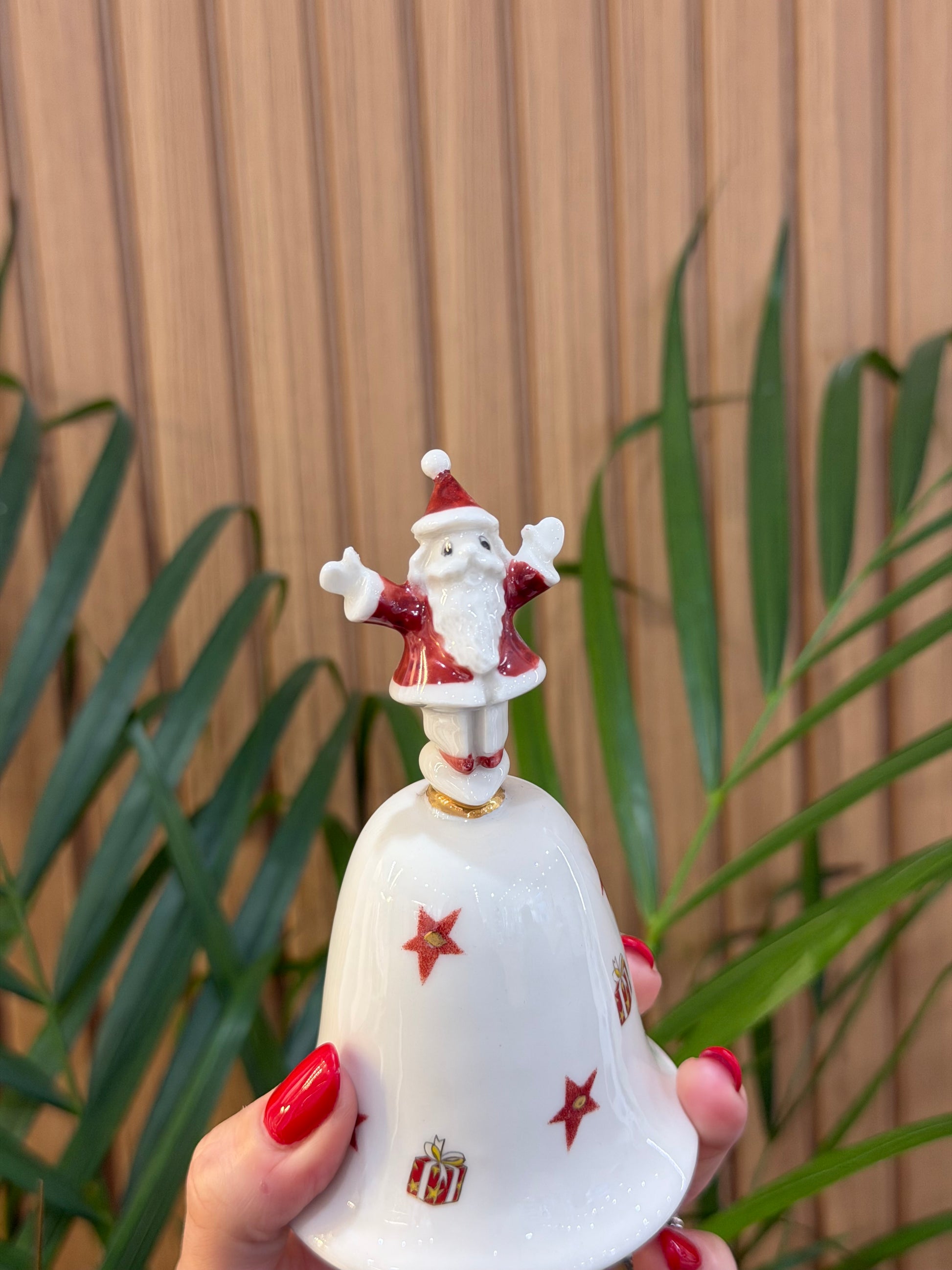 CAMPANA BABBO NATALE CERAMICA DI CAPODIMONTE