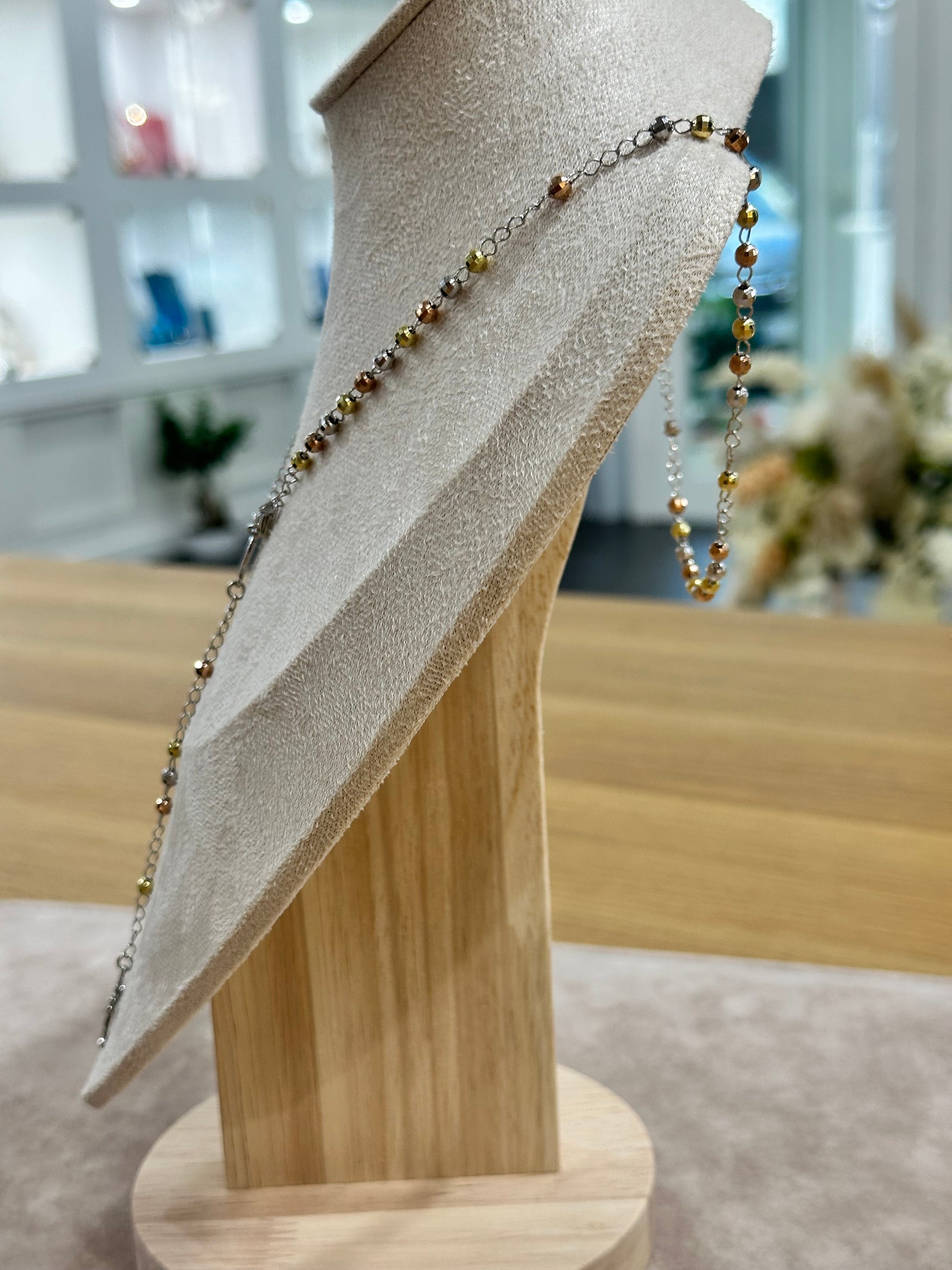 COLLANA ROSARIO MILLE LUCI 3 COLORI ARGENTO 925