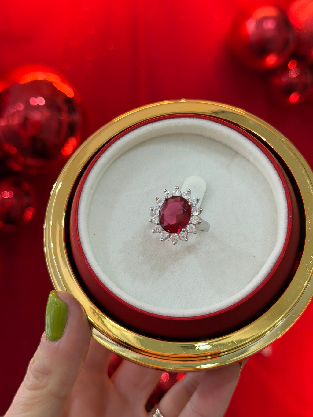 BOX PALLINA DI NATALE CON ANELLO BIG KATE ARGENTO 925