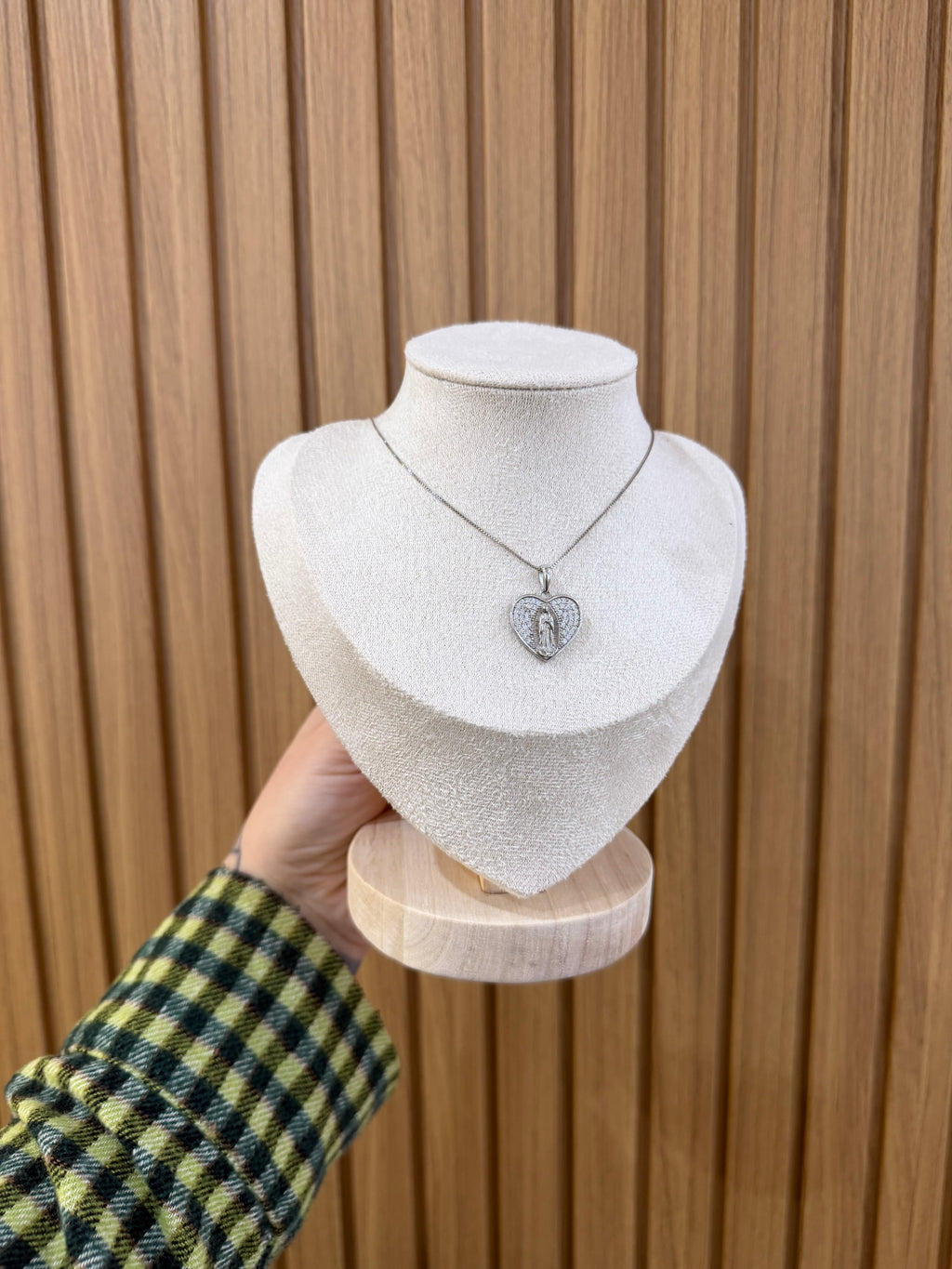 COLLANA MADONNINA HEART ARGENTO 925