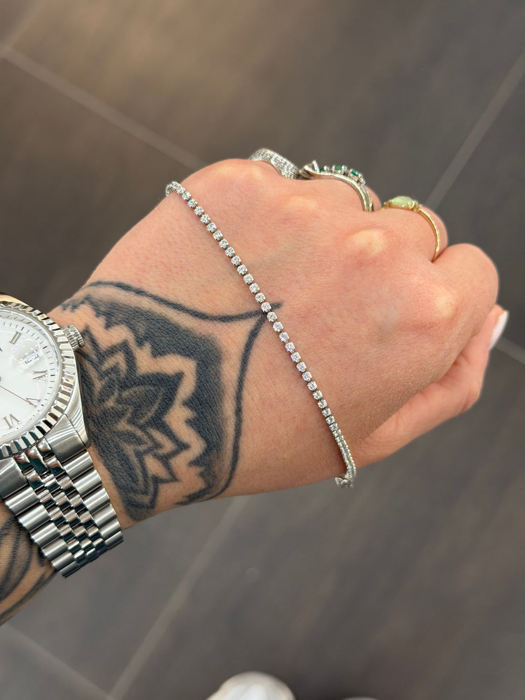 BRACCIALE TENNIS ORO 18KT CON ZIRCONI
