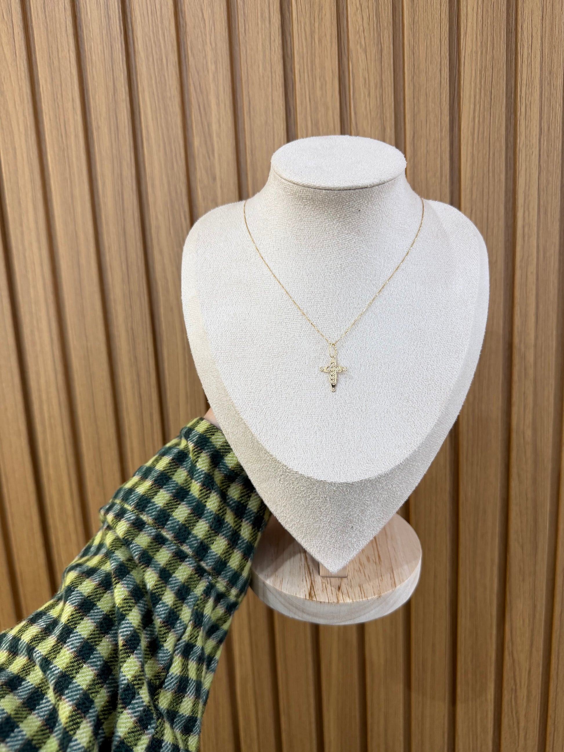 COLLANA ORO 18KT VENEZIANA CON CIONDOLO CROCE