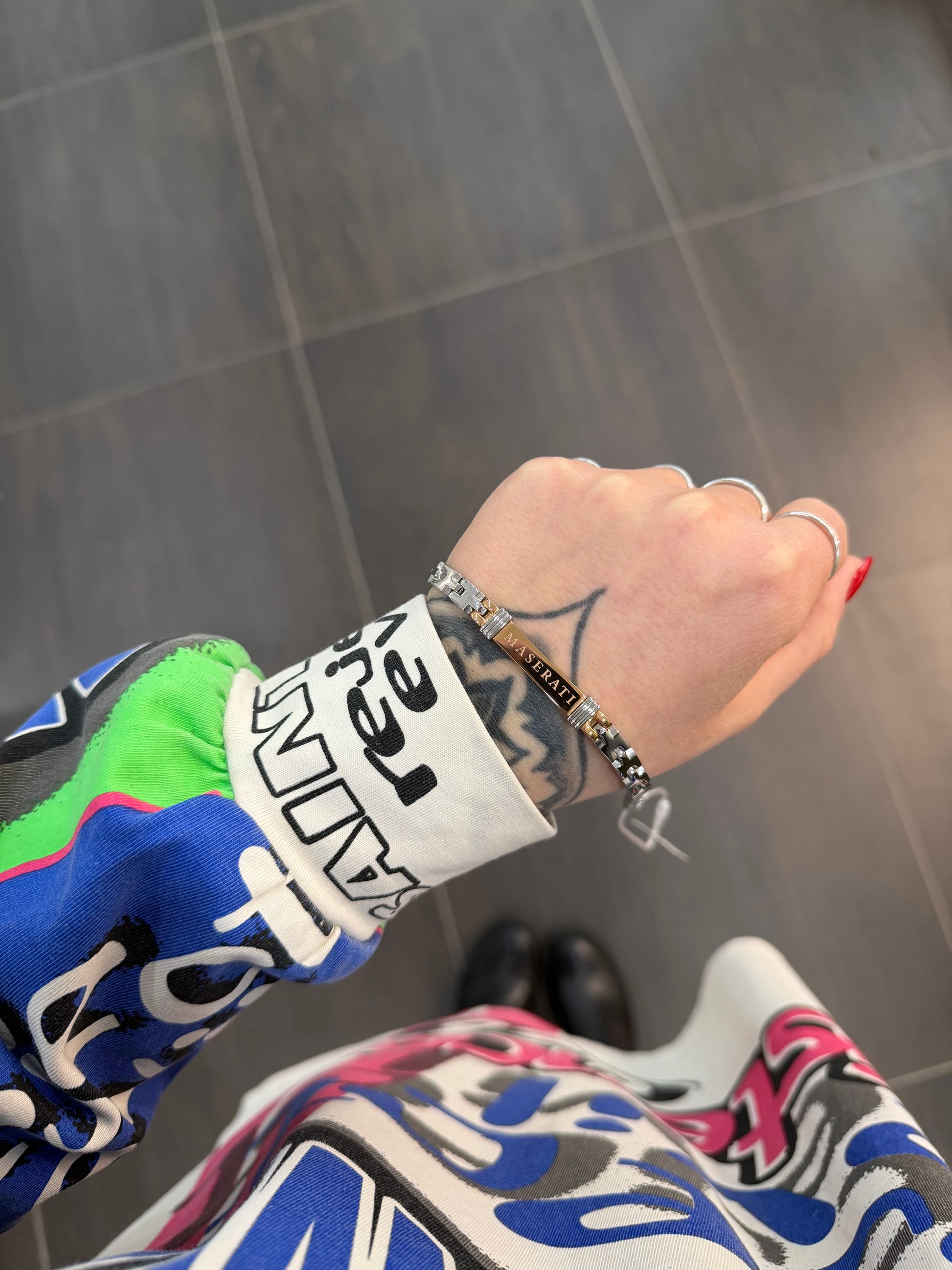 BRACCIALE MASERATI LOGO ROSATO