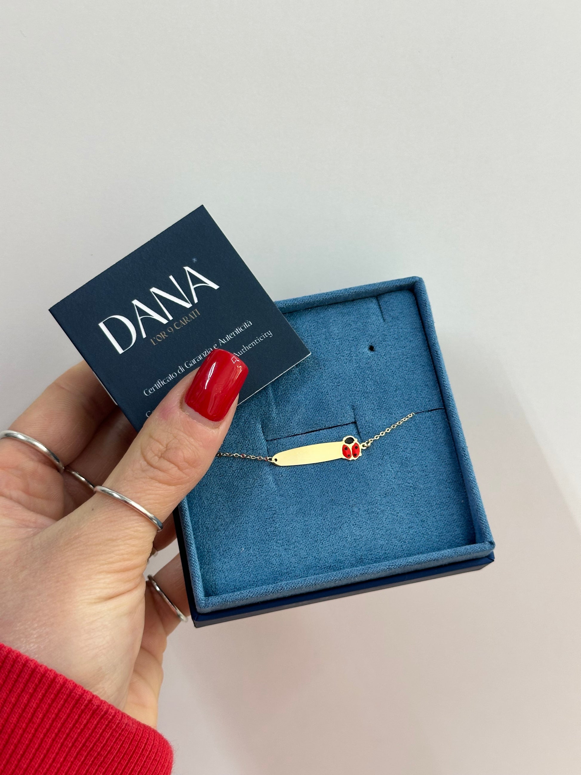 BRACCIALE BATTESIMALE CON COCCINELLA ORO 9KT